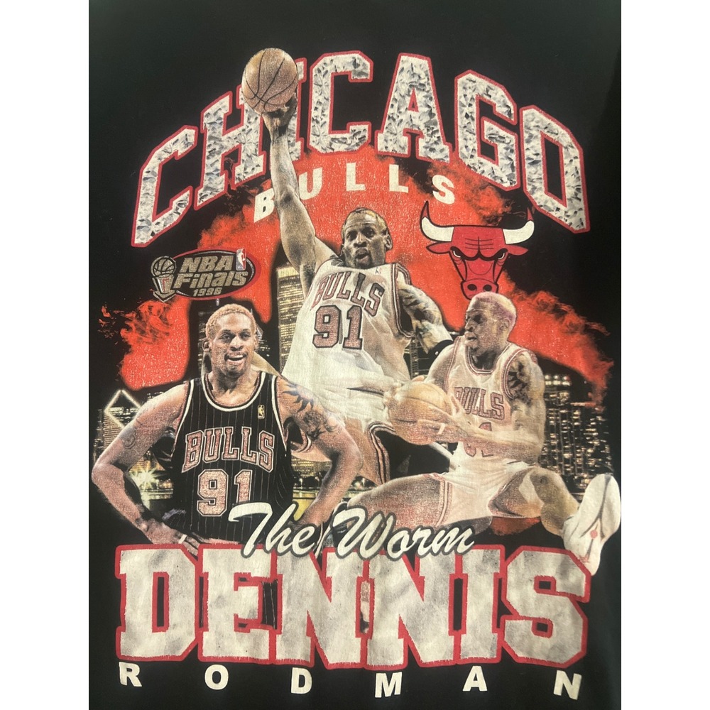 Mitchell Ness NBA Classics Chicago‎ Bulls Dennis Rodman T Shirt Mens Size S - Picture 2 of 5